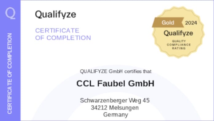 CCL, Faubel, Qualifyze, Zertifizierung,